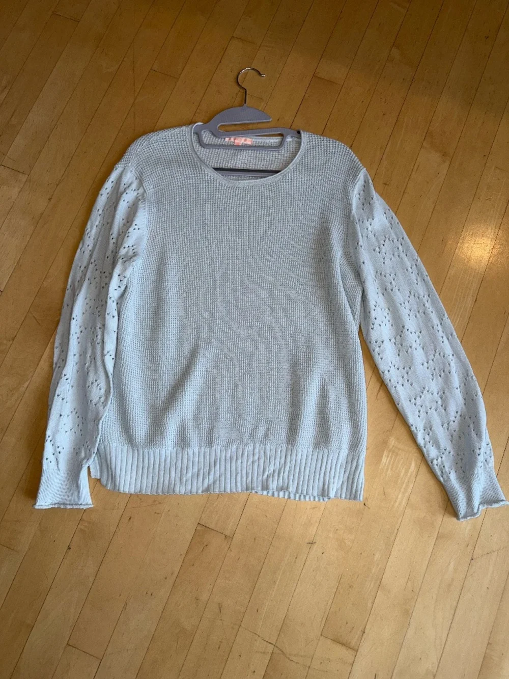 Lisa Todd Blue Mist thermal weave, star sleeve sweater, M, CB2645 - Picture 2 of 4